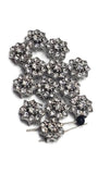2 Hole Slider Beads (Qty 13) Floral Flower Silver for Crafting, Beading Jewelry Making into Necklaces, Bracelets Earrings Rhinestone 889-N4
