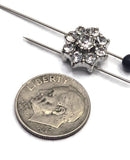 2 Hole Slider Beads (Qty 13) Floral Flower Silver for Crafting, Beading Jewelry Making into Necklaces, Bracelets Earrings Rhinestone 889-N4