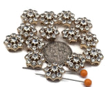 2 Hole Slider Beads (Qty 13) Floral Flower Gold for Crafting, Beading Jewelry Making into Necklaces, Bracelets Earrings Rhinestone 802-N5
