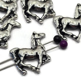 Silver Western Horse Slider Beads: Equestrian Jewelry Making (Qty 11) 165-F13