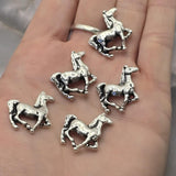 Silver Western Horse Slider Beads: Equestrian Jewelry Making (Qty 11) 165-F13