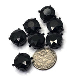 2 Hole Slider Beads (Qty 7) Jet Gun Metal Rhinestone Round Silver Metal Spacer Jewelry Making Beading Bracelets Necklaces Crafting 899 H8