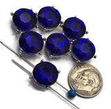 2 Hole Slider Beads (Qty 7) Vitrail Medium Rhinestone Round Silver Metal Spacer Jewelry Making Beading Bracelets Necklaces Crafting 893 N5
