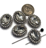2 Hole Slider Beads (Qty 5) Clear Rhinestone Bridal Metal Spacer Jewelry Making Beading Bracelets Necklaces Crafting 901 N5