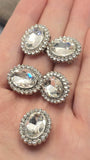 2 Hole Slider Beads (Qty 5) Clear Rhinestone Bridal Metal Spacer Jewelry Making Beading Bracelets Necklaces Crafting 901 N5