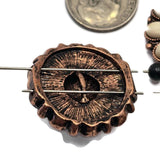 Western-style flower slider beads showcasing cream faux stone accents framed by antique copper metalwork. The detailed floral design provides texture and visual interest while the dual-hole construction supports multi-strand jewelry projects. These focal beads are suitable for handmade bracelets, necklaces, bead weaving, rustic accessories, and custom jewelry inspired by Southwestern and western fashion.