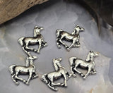Silver Western Horse Slider Beads: Equestrian Jewelry Making (Qty 11) 165-F13