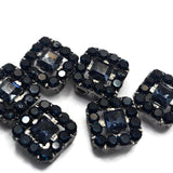 These decorative Rhinestone Slider Beads feature Jet CZ stones set within detailed gun metal frames for a bold and sophisticated appearance. Their compact square shape makes them perfect focal beads for bracelets, necklaces, earrings, pendants, and matching jewelry sets. The dual-hole design provides stability and flexibility for bead weaving, loom work, Peyote Stitch, and other handmade jewelry techniques.