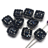 Bring dramatic sparkle to your jewelry collection with these Jet CZ Rhinestone Slider Beads. The combination of deep black rhinestones and gun metal metalwork creates a timeless look suitable for contemporary, artisan, and statement jewelry designs. Perfect for bracelets, necklaces, pendants, earrings, and leather jewelry, these focal beads provide both beauty and versatility in handmade jewelry projects.