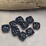 Perfect for jewelry makers who love bold and sophisticated designs, these Jet CZ Rhinestone Slider Beads feature sparkling black stones set in a gun metal finish. Their two-hole construction makes them ideal for bead weaving, Peyote Stitch, loom work, bracelets, necklaces, earrings, pendants, and artisan jewelry projects. These focal beads add dramatic detail and timeless appeal to custom handmade jewelry creations.