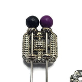Bring refined sparkle to your jewelry creations with these Jet and Clear CZ Rhinestone 2 Hole Slider Beads. The faceted Jet center stone provides dramatic contrast against the brilliant Clear CZ border, while the platinum silver finish adds a polished appearance. Perfect for bracelets, necklaces, earrings, pendants, and leather jewelry, these focal beads offer endless possibilities for elegant handmade jewelry designs.