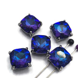 Featuring vibrant Royal Blue and Amethyst glass stones in a dark gun metal finish, these large focal beads bring elegance and sophistication to handmade jewelry designs. Perfect for bracelets, necklaces, pendants, and statement accessories, they create beautiful centerpieces that capture attention. The dual-hole construction makes them suitable for bead weaving, Peyote Stitch, custom jewelry, and a variety of creative jewelry-making techniques.