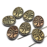 Bring rustic elegance to your jewelry creations with these Tree of Life 2 Hole Slider Beads. Their detailed tree design symbolizes strength, growth, and connection while the warm antique finishes complement earth-tone color palettes and natural materials. Ideal for bracelets, necklaces, pendants, leather jewelry, bead weaving, and artisan jewelry projects, these focal beads create meaningful centerpieces with timeless appeal.