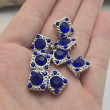 Sparkling Sapphire Blue rhinestones and antique silver detailing give these 2 Hole Slider Beads exceptional visual appeal. Perfect for bracelet making, necklace designs, earrings, and pendants, they provide a decorative focal point while maintaining easy integration into jewelry projects. The dual-hole construction makes them especially useful for multi-strand jewelry, bead weaving, artisan jewelry, and custom handmade creations requiring both beauty and functionality.