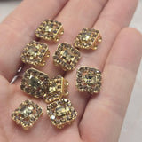 The rich golden tones of these Light Colorado Topaz Rhinestone Slider Beads bring warmth and elegance to handmade jewelry projects. Set in a bright gold finish, these focal beads are ideal for bracelet making, necklace designs, earrings, pendants, and custom jewelry. Their dual-hole construction provides stability within bead weaving, loom work, and Peyote Stitch projects while adding beautiful sparkle and decorative detail throughout the finished design.
