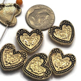 Bring warmth and elegance to your handmade jewelry with these bright gold 2 Hole Slider Beads featuring antique detailing and a beautifully textured heart design. Ideal for bracelets, necklaces, earrings, pendants, leather jewelry, and multi-strand creations, these focal beads offer both decorative appeal and practical function. Their timeless heart motif makes them perfect for meaningful gifts, keepsake jewelry, and artisan jewelry designs.
