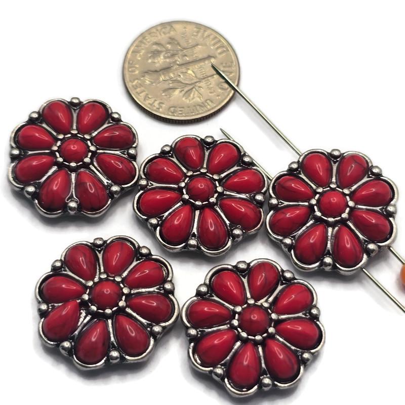 2 hole Slider Beads (Qty 5) Silver Metal Western Focal Crafting Beading Jewelry Making into Necklaces, Bracelets, Findings 944-N3