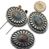 2 Hole Slider Beads (3 pc) Western Faux Stone Focals for Jewelry Making Crafting or Beading into Necklaces Bracelets Earrings 949-N4