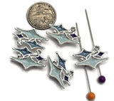2 Hole Slider Beads (5 pc) Star Rhinestone Enamel Metal Focal Jewelry Making, Crafting, Beading into Bracelets or Necklaces 954-N4