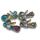 2 Hole Slider Beads (Qty 4) Floral Rhinestone Metal Focal for Beading, Crafting or Jewelry Making into Necklaces or Bracelets 11293-1 M11