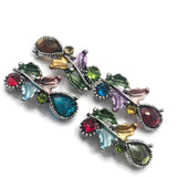 2 Hole Slider Beads (Qty 4) Floral Rhinestone Metal Focal for Beading, Crafting or Jewelry Making into Necklaces or Bracelets 11293-1 M11