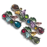 2 Hole Slider Beads (Qty 4) Floral Rhinestone Metal Focal for Beading, Crafting or Jewelry Making into Necklaces or Bracelets 11293-1 M11