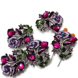 2 Hole Slider Beads -Qty 5 Antique Gold Floral Flower Amethyst Purple Metal Findings for Jewelry Making Crafting Necklaces Bracelets 966 n7