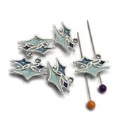 2 Hole Slider Beads (5 pc) Star Rhinestone Enamel Metal Focal Jewelry Making, Crafting, Beading into Bracelets or Necklaces 954-N4