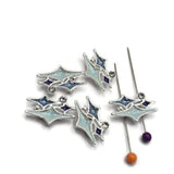 2 Hole Slider Beads (5 pc) Star Rhinestone Enamel Metal Focal Jewelry Making, Crafting, Beading into Bracelets or Necklaces 954-N4