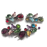 2 Hole Slider Beads (Qty 4) Floral Rhinestone Metal Focal for Beading, Crafting or Jewelry Making into Necklaces or Bracelets 11293-1 M11