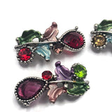 2 Hole Slider Beads (Qty 4) Floral Rhinestone Metal Focal for Beading, Crafting or Jewelry Making into Necklaces or Bracelets 11293-1 M11