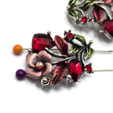 2 Hole Slider Beads -Qty 5 Antique Gold Floral Flower Red Ruby Siam Metal Findings for Jewelry Making Crafting Necklaces or Bracelets 965 n3