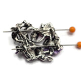 These Floral 2 Hole Slider Beads feature an elegant vine design accented with sparkling crystals, enamel flowers, and decorative leaves for a timeless botanical look. Perfect as focal beads for bracelets, necklaces, earrings, and bead weaving projects, these decorative metal beads add color, texture, and sophistication to handmade jewelry while providing excellent strand alignment for professional-quality designs.