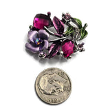 2 Hole Slider Beads -Qty 5 Antique Gold Floral Flower Amethyst Purple Metal Findings for Jewelry Making Crafting Necklaces Bracelets 966 n7