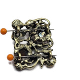 These Floral 2 Hole Slider Beads showcase elegant flowers, scrolling vines, faceted brown stones, and an antique gold finish for a sophisticated botanical design. Perfect as focal beads for bracelets, necklaces, earrings, and multi-strand jewelry, these decorative metal beads coordinate beautifully with pearls, gemstones, Czech glass, leather, and other jewelry making supplies for timeless handmade creations.