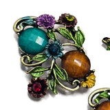 Create beautiful botanical jewelry with these Floral 2 Hole Slider Beads featuring faceted gemstone-style stones, hand-painted enamel flowers, and decorative leaves. These eye-catching metal focal beads are ideal for bracelets, necklaces, bead weaving, and artisan jewelry. Their graceful floral design complements cottagecore, woodland, vintage-inspired, and bohemian jewelry collections with exceptional detail and dimension.