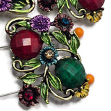 Design one-of-a-kind handmade jewelry with these Floral 2 Hole Slider Beads featuring ornate flowers, faceted gemstone-style stones, and beautifully detailed enamel leaves. These decorative metal focal beads are perfect for bracelets, necklaces, and bead weaving projects. Their botanical styling adds rich texture and timeless elegance to vintage-inspired, romantic, and garden-themed jewelry designs.