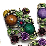 Bring colorful botanical beauty to your handmade jewelry with these Floral 2 Hole Slider Beads. Their antique gold finish, decorative flowers, leafy vines, and faceted stones create eye-catching metal beads that make stunning focal beads for bracelets, necklaces, and artisan jewelry. Perfect for botanical, cottagecore, woodland, bohemian, and vintage-inspired jewelry collections throughout every season.