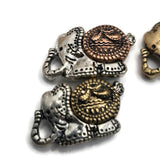 2 Hole Slider Beads (7 pc) Mixed Metal Focal Bead Findings for Jewelry Making, Beading, Crafting into Necklaces or Bracelets. 962-M7