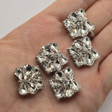 2 Hole Slider Beads (Qty 5) Clear Rhinestone Silver Metal Focal Findings for Crafting, Beading Jewelry Making Necklaces, Bracelets 973-M7