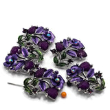 2 Hole Slider Beads -Qty 5 Antique Gold Floral Flower Jet Black Metal Findings for Jewelry Making Crafting Necklaces or Bracelets 981-M11