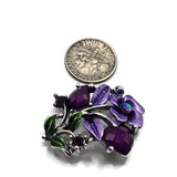 2 Hole Slider Beads -Qty 5 Antique Gold Floral Flower Jet Black Metal Findings for Jewelry Making Crafting Necklaces or Bracelets 981-M11