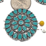 2 Hole Slider Beads (Qty 3) Turquoise Western Concho Antique Silver for Crafting, Beading and Jewelry Making into NecklacesBracelets 985-N5