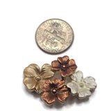 2 Hole Slider Beads -Qty 8 Gold Floral Flower Topaz Metal Focal Findings for Jewelry Making Crafting Necklaces or Bracelets 987-M11