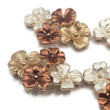 2 Hole Slider Beads -Qty 8 Gold Floral Flower Topaz Metal Focal Findings for Jewelry Making Crafting Necklaces or Bracelets 987-M11
