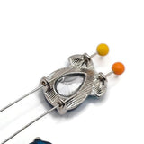 2 Hole Slider Beads (Qty 5) Capri Blue Rhinestone Metal Focal Findings for Crafting Beading Bracelets Necklaces or Jewelry Making 992- N12