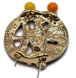 Stunning round Tree of Life Slider Beads featuring vibrant purple and blue enamel details with bright reflective gold metalwork. Each decorative focal bead showcases an intricate tree design with colorful leaves and a textured circular border. These beautiful jewelry components are perfect for handmade bracelets, beaded necklaces, bead weaving projects, and creative jewelry making. Wonderful supplies for jewelry designers who enjoy meaningful symbols, colorful beads, and elegant gold accents.