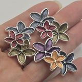 2 Hole Slider Beads -(Qty 3) Silver Metal Flower Focal Metal Findings for Jewelry Making Crafting Beading Necklaces Bracelets 1022-N7