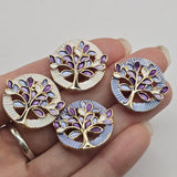 2 Hole Slider Beads (Qty 4) Eternal Tree of Life Light Purple Gold Jewelry Making, Crafting or Beading DIY Bracelets Necklaces 1000-M15