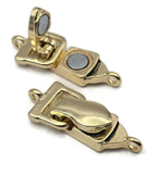 For bracelets that stay put, try gold fold over magnetic clasps. The snap‑and‑lock mechanism creates secure magnetic closures resistant to pulls from shopping carts or lockers. With a single attachment loop, they function perfectly as single strand clasps. Loved for their one‑hand ease and elegant look, these magnetic clasps outperform lobster clasps and toggles while adding a luxe gold accent.